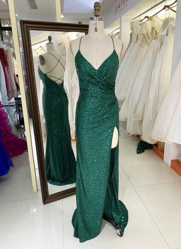 New pattern glitter prom dresses with modest evening dress 2024 for woman