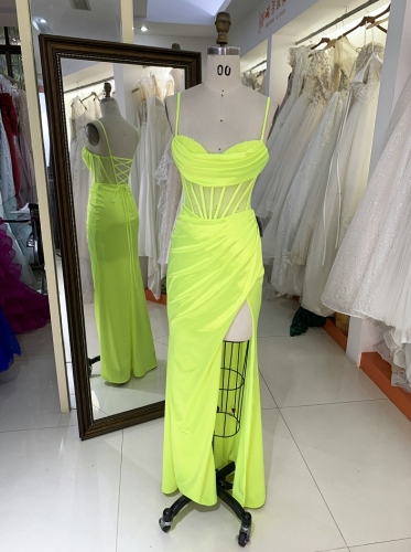 New beading boning prom dresses with modest evening dress for woman