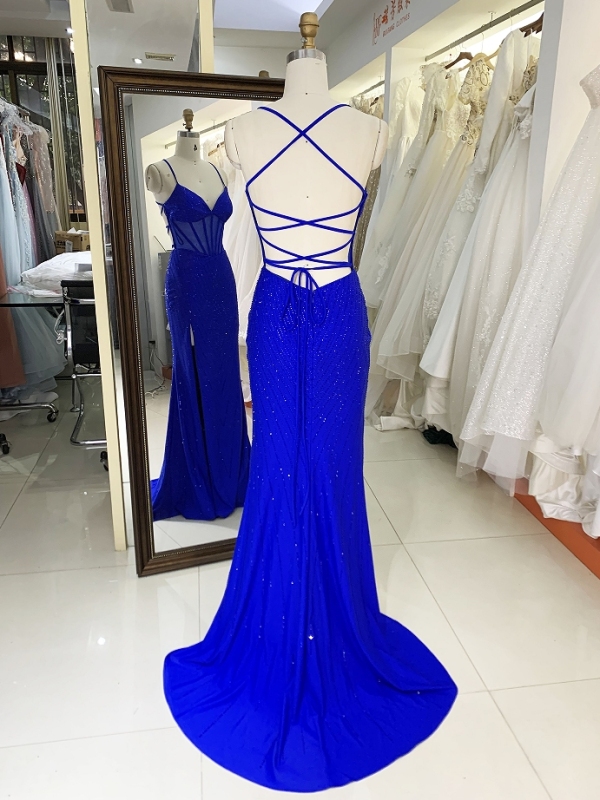New hot fix stone boning prom dresses evening dress for woman