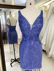 Embroidered prom sequin sexy short homecoming dresses suppliers for fat girls