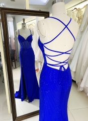 New hot fix stone boning prom dresses evening dress for woman