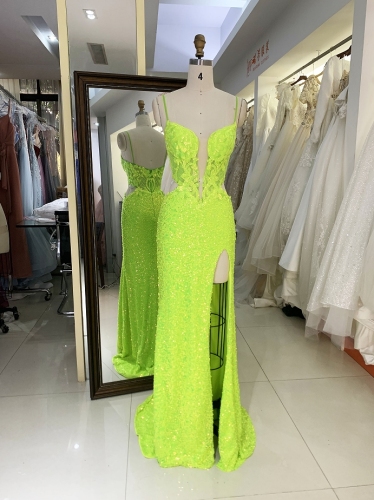 New beading sequins boning prom dresses evening dress for woman