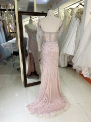 New beading line boning fitted prom dress evening dress for woman