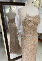 2024 New embroidered elegant sleeveless sequin prom dresses women evening