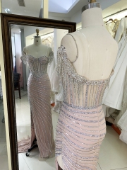 New beading line boning fitted prom dress evening dress for woman