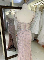 New beading line boning fitted prom dress evening dress for woman