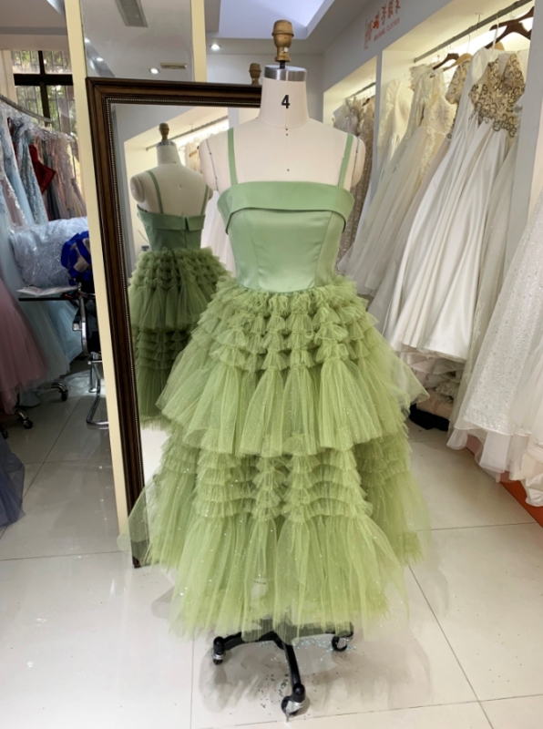 Women new elegant ruffle skirt sage homecoming dresses short for girl