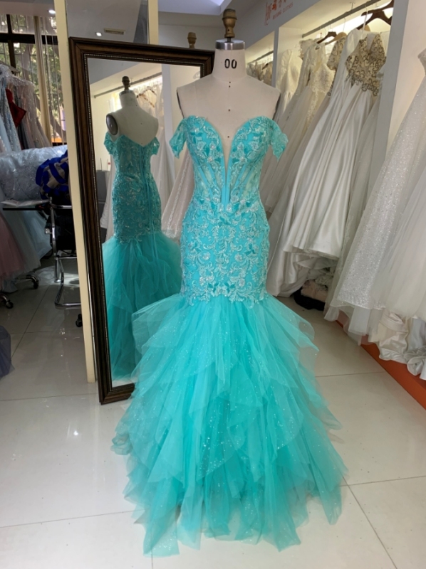 New mermaid dresses women for prom boning ruffle skirt evening dress 2024