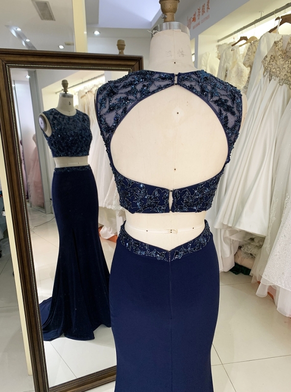 Black sleeveless beading mermaid elegant formal gowns women evening dresses robe de soiree