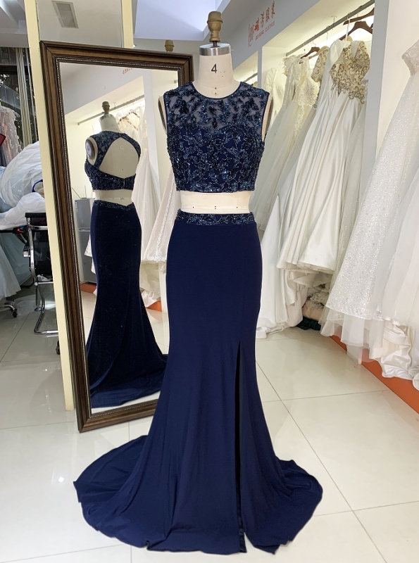 Black sleeveless beading mermaid elegant formal gowns women evening dresses robe de soiree