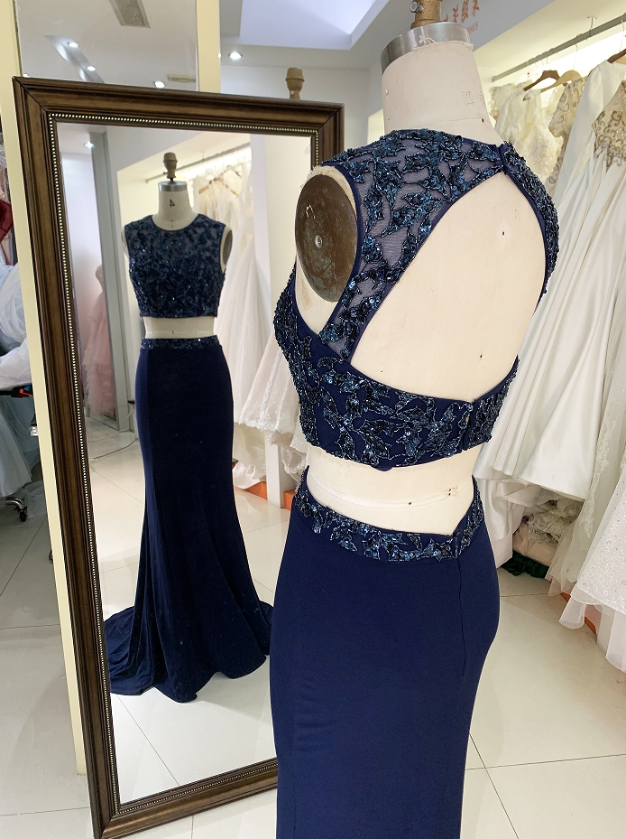 Black sleeveless beading mermaid elegant formal gowns women evening dresses robe de soiree