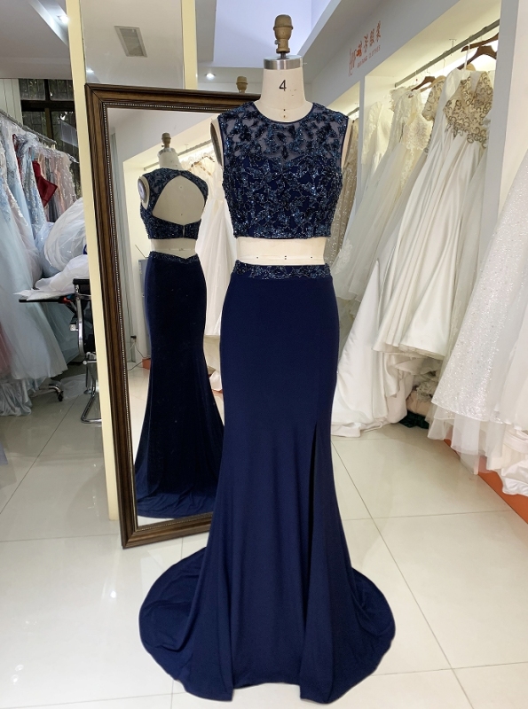 Black sleeveless beading mermaid elegant formal gowns women evening dresses robe de soiree