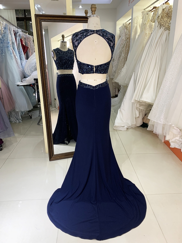Black sleeveless beading mermaid elegant formal gowns women evening dresses robe de soiree