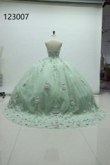Women new quinceaneras dress flower mint long party elegant romantic