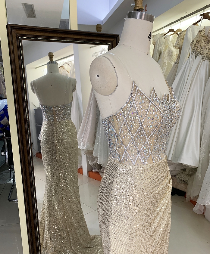 Wholesale silver champagne beading overskirt zipper up back sweetheart long gown evening prom dress 2025