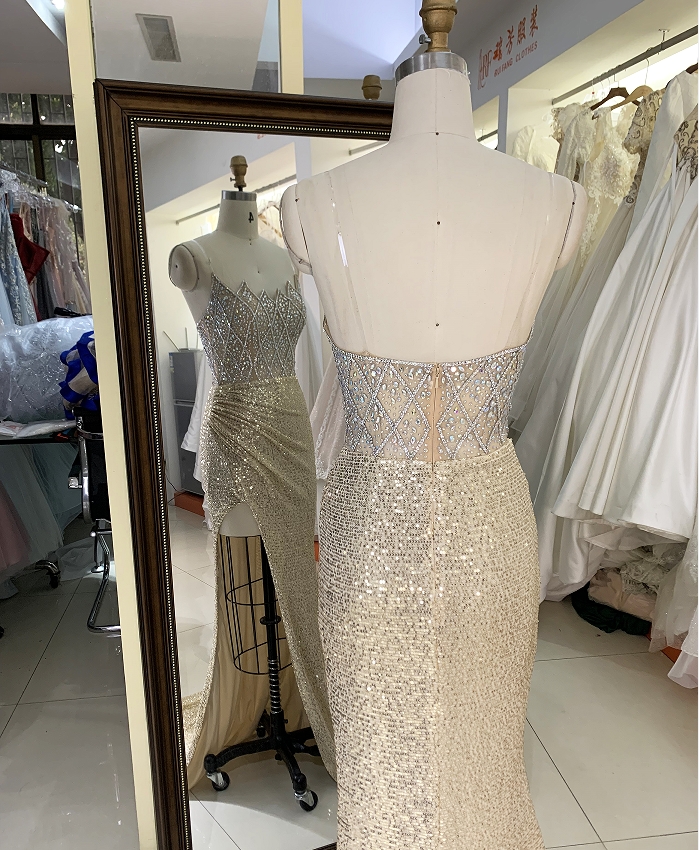 Wholesale silver champagne beading overskirt zipper up back sweetheart long gown evening prom dress 2025
