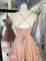 Women 3D flower new high school homecoming short dress for young girl