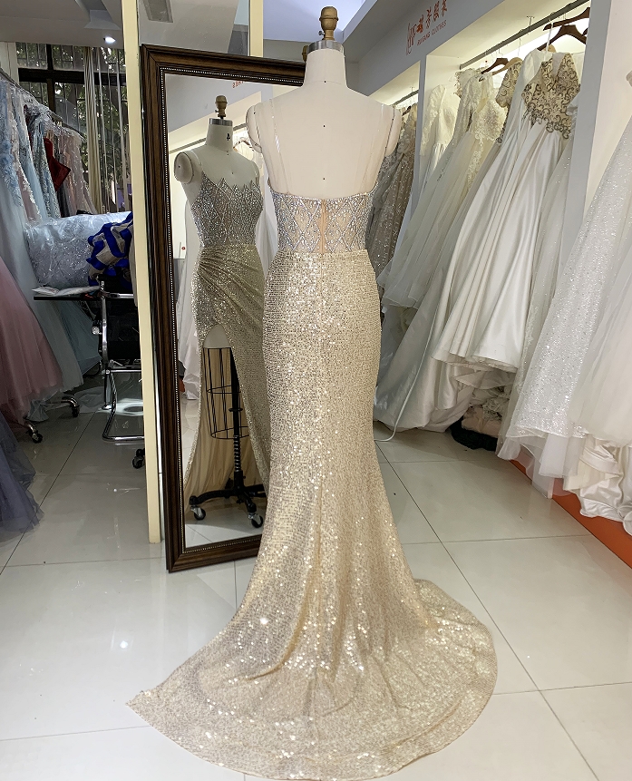 Wholesale silver champagne beading overskirt zipper up back sweetheart long gown evening prom dress 2025