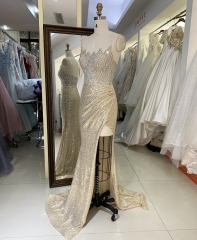 Wholesale silver champagne beading overskirt zipper up back sweetheart long gown evening prom dress 2025