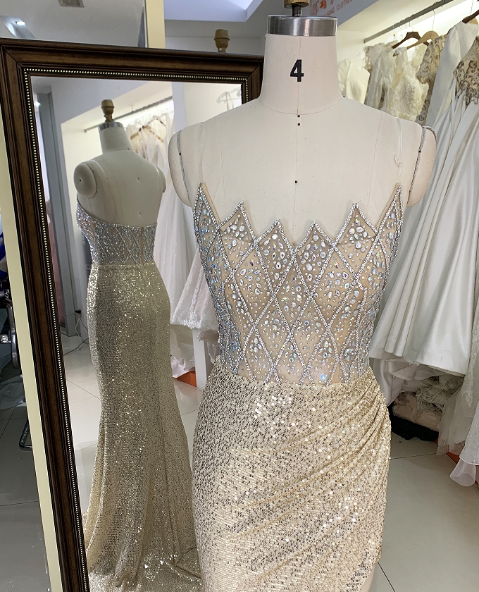 Wholesale silver champagne beading overskirt zipper up back sweetheart long gown evening prom dress 2025