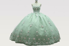 Women new quinceaneras dress flower mint long party elegant romantic