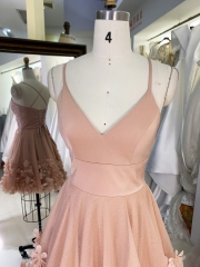 Women 3D flower new high school homecoming short dress for young girl