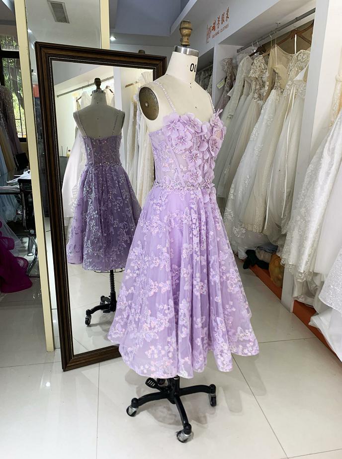 Mauve New tulle embroidery sleeveless corset embroidery A line homecoming dresses