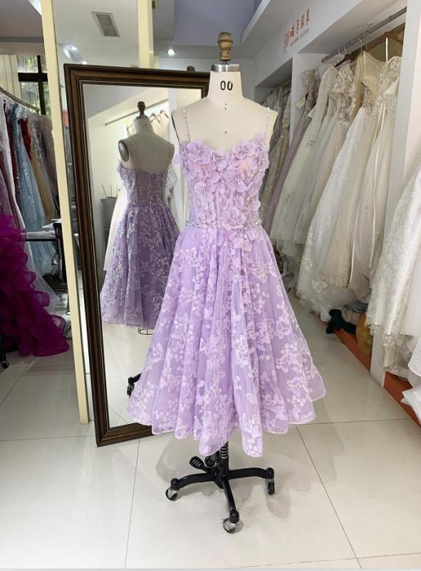 Mauve New tulle embroidery sleeveless corset embroidery A line homecoming dresses