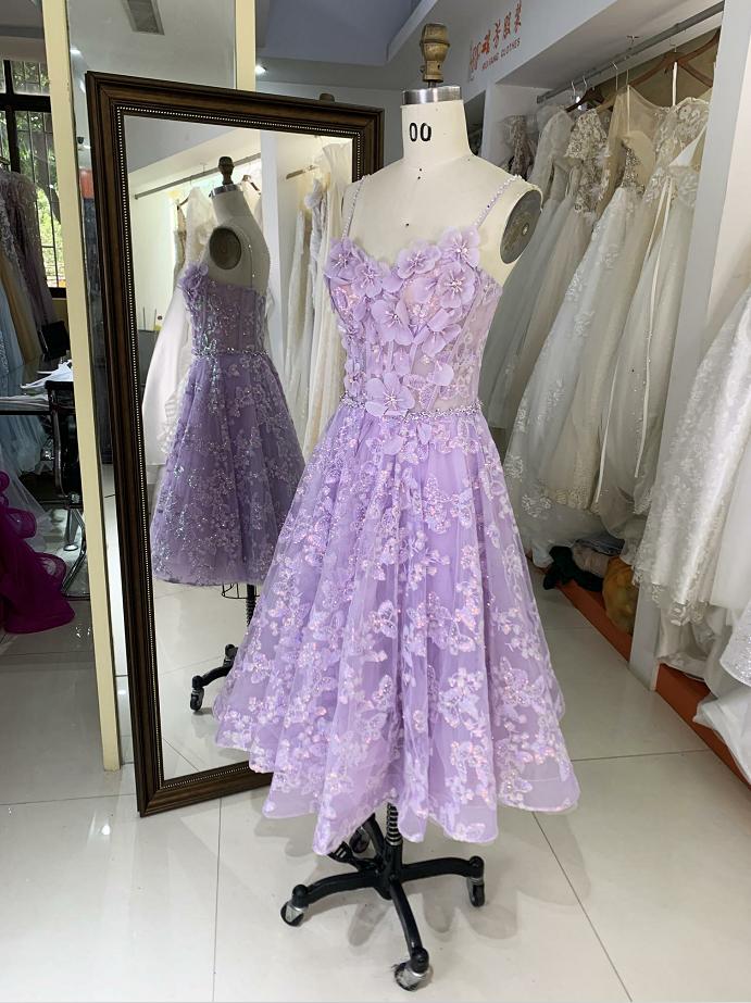 Mauve New tulle embroidery sleeveless corset embroidery A line homecoming dresses