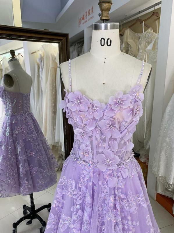 Mauve New tulle embroidery sleeveless corset embroidery A line homecoming dresses