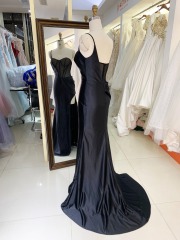 Custom made new black boning sexy wholesale long gowns evening prom dress 2025