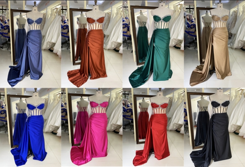 New boning handmade beading wholesale long gowns evening prom dress 2025 for girl