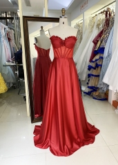 New rose floral hot fix stone shinny wholesale long gowns evening prom dress 2025