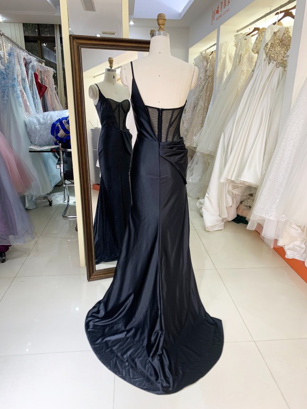 Custom made new black boning sexy wholesale long gowns evening prom dress 2025