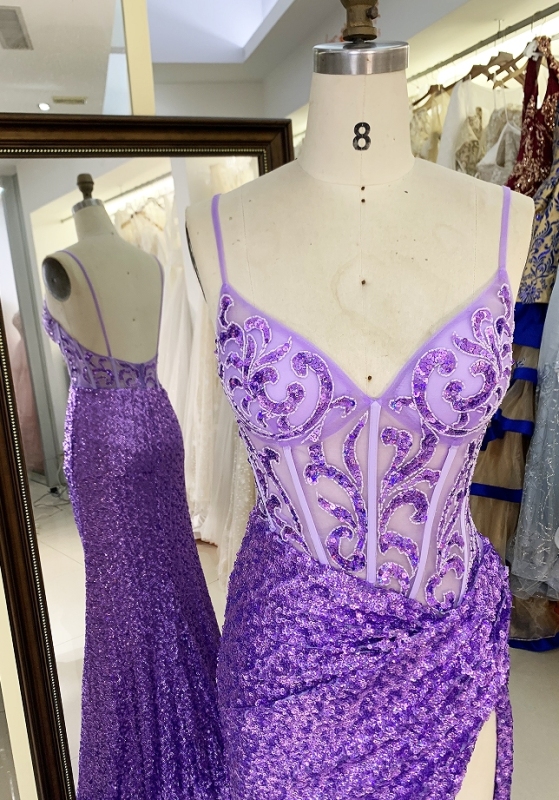 Wholesale New fancy sequins boning prom dresses long gown evening dress 2025 for girl