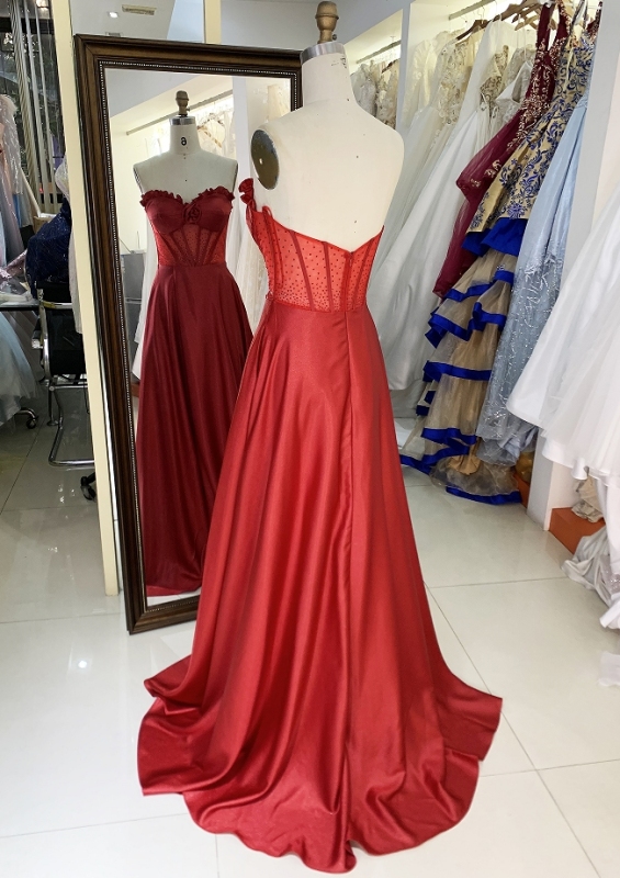 New rose floral hot fix stone shinny wholesale long gowns evening prom dress 2025