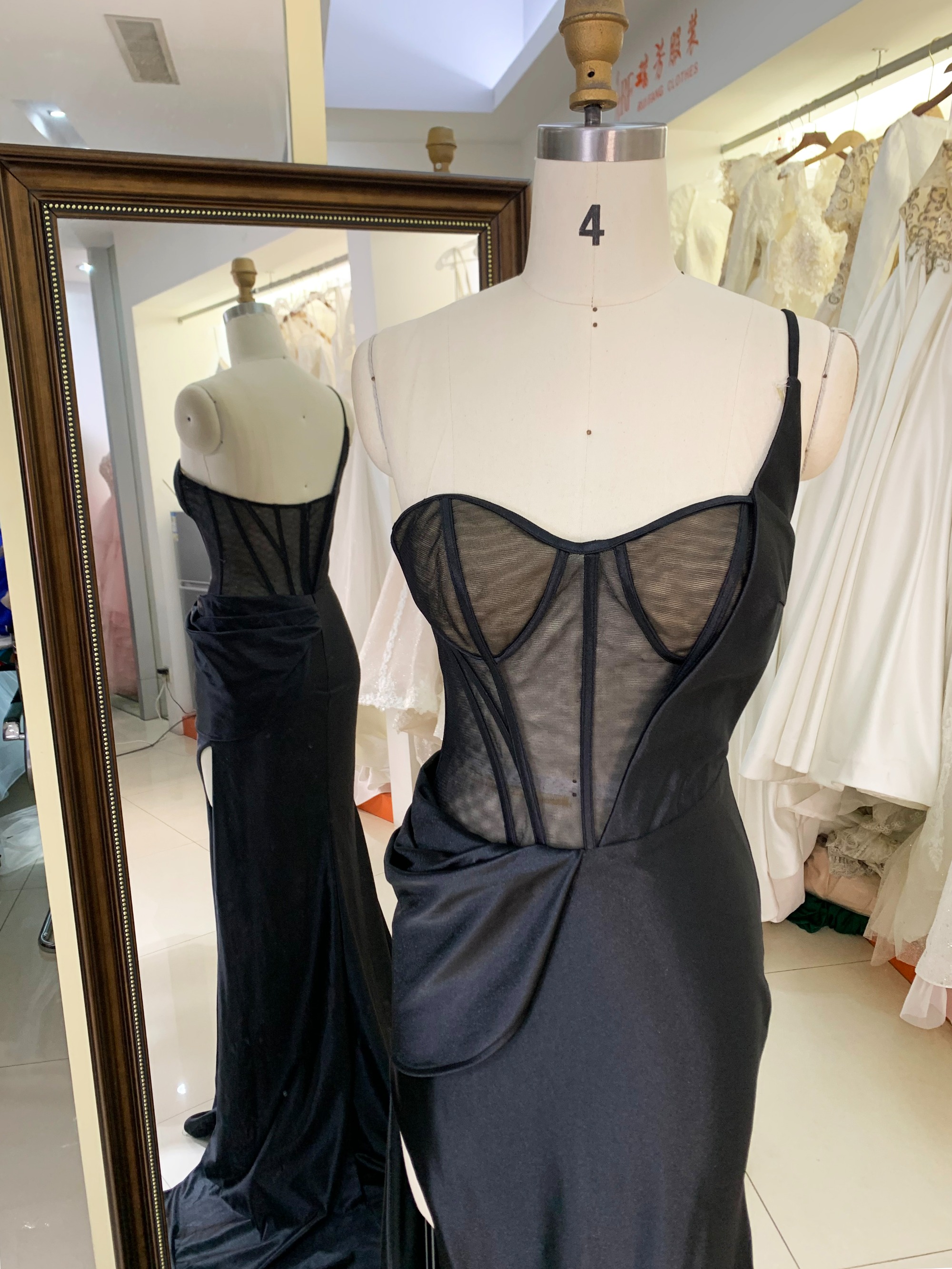 Custom made new black boning sexy wholesale long gowns evening prom dress 2025