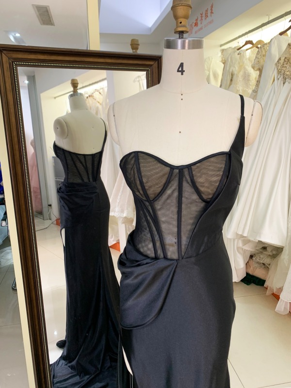 Custom made new black boning sexy wholesale long gowns evening prom dress 2025