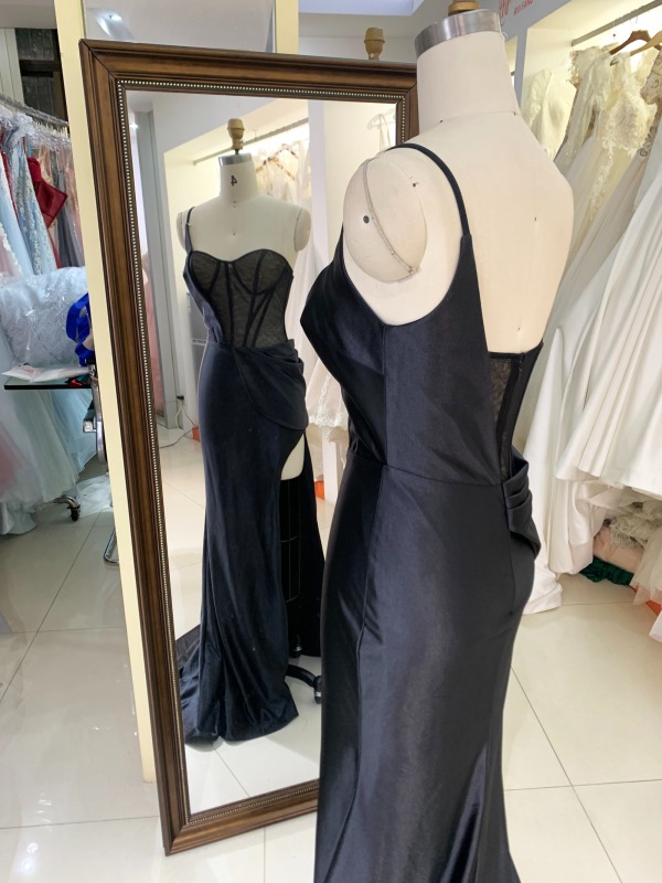 Custom made new black boning sexy wholesale long gowns evening prom dress 2025