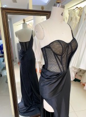 Custom made new black boning sexy wholesale long gowns evening prom dress 2025