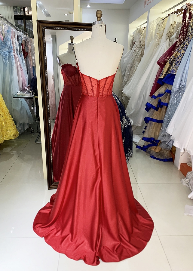 New rose floral hot fix stone shinny wholesale long gowns evening prom dress 2025