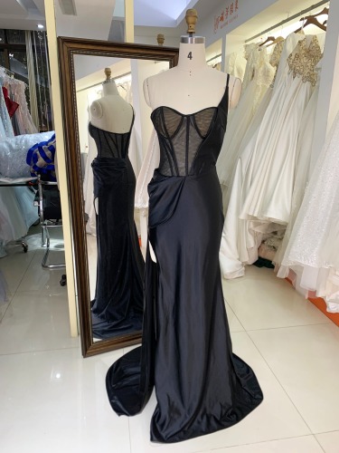 Custom made new black boning sexy wholesale long gowns evening prom dress 2025