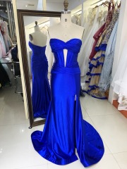 Wholesale Red mermaid satin long gown sweetheart prom evening dress 2025