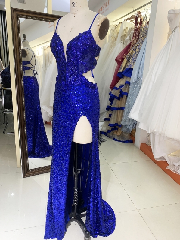 New glitter sequin boning wholesale long gowns evening prom dress 2025 for girl on sale