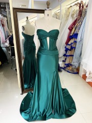 Wholesale Red mermaid satin long gown sweetheart prom evening dress 2025
