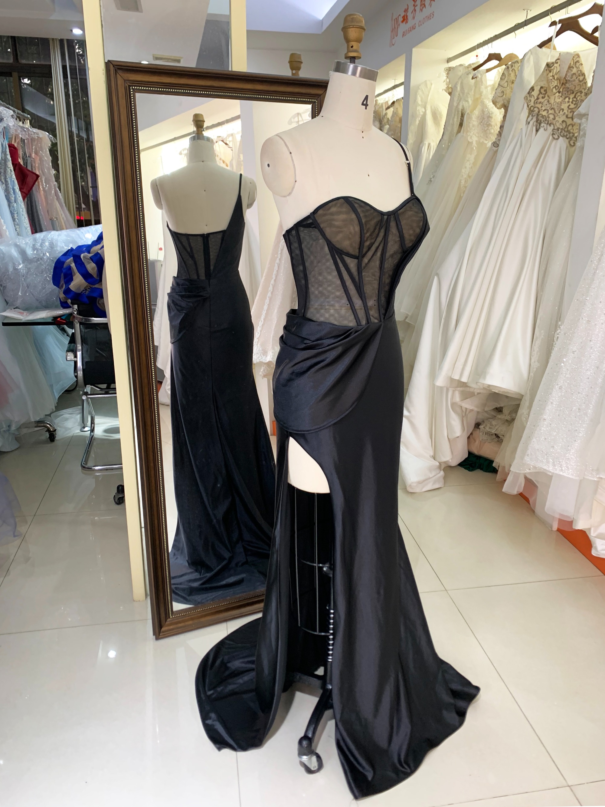 Custom made new black boning sexy wholesale long gowns evening prom dress 2025