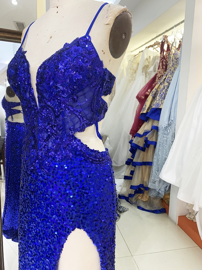 New glitter sequin boning wholesale long gowns evening prom dress 2025 for girl on sale