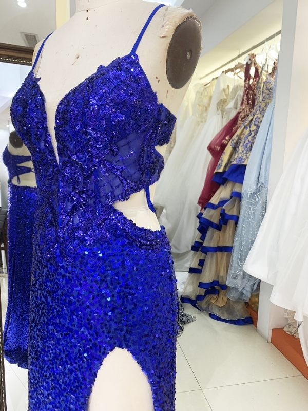 New glitter sequin boning wholesale long gowns evening prom dress 2025 for girl on sale