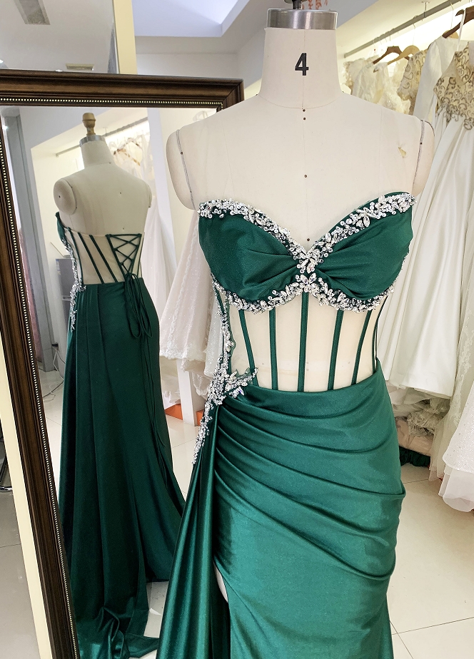 New boning handmade beading wholesale long gowns evening prom dress 2025 for girl