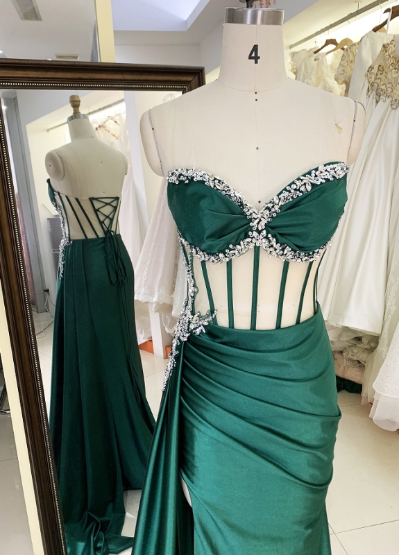 New boning handmade beading wholesale long gowns evening prom dress 2025 for girl